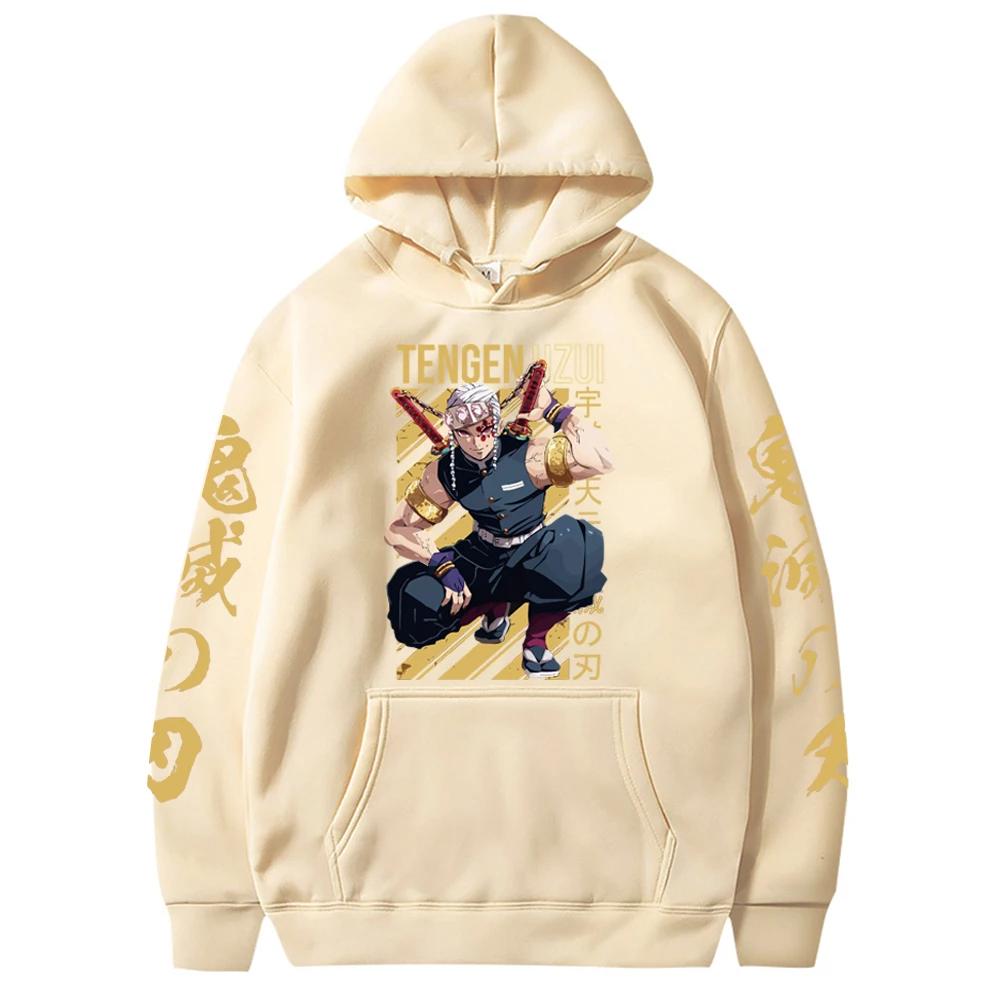 

Japanese Anime Demon Slayer Hoodies Cool Cartoon Smiling Boy Graphics Tengen Uzui Men Long Sleeve Harajuku Winter Sweatshirts XL