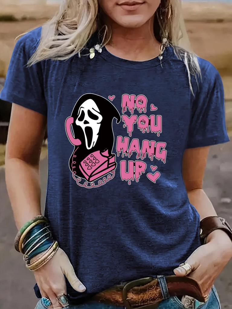 Halloween Women's Ghost Pattern Casual Summer T-Shirt