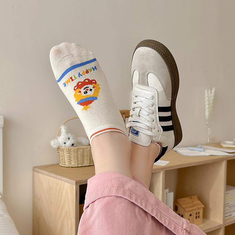 Cartoon and Funny Fun Female Boat Socks Illustration Invisible Socks Spring and Summer Low-top Short Socks Female Clown Cotton Socks
