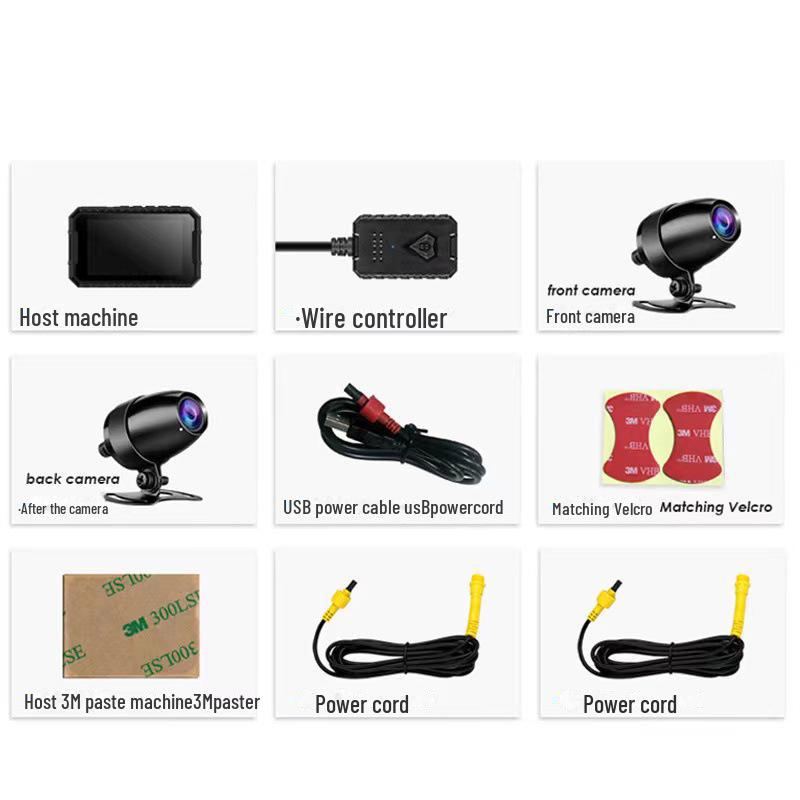 Duální 1080P HD motocyklový WiFi GPS rekordér s přední a zadní kamerou, 3,0" displej