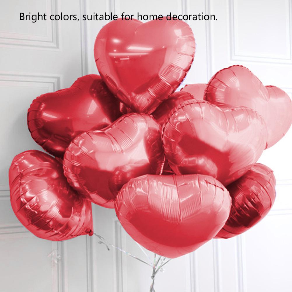 10pcs 10\" Heart Aluminum Foil Balloons Party Wedding Birthday Decor
