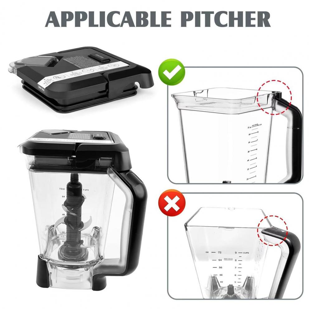 17cm Blender Pitcher Lid For Ninja BN751/BN800/BN8011 Models Heat Resistant Plastic Replacement Part Fits 72oz Container
