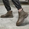 Fashion British Style Handsome Men's Motorcycle Boots Winter High Top Casual Shoes Business Men's Genuine Leather Ankle Boots Thick Sole
