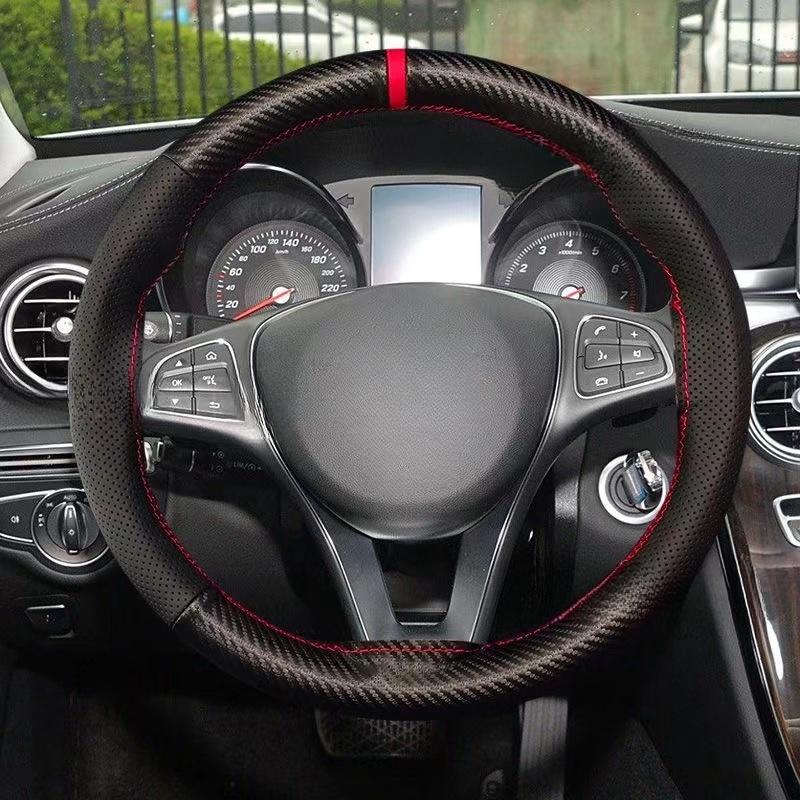 38cm Steering Cover 38cm Soft Anti Slip DIY Hand Sewing Wear-resistant Car Steering-Wheel Braid With Needles Thread