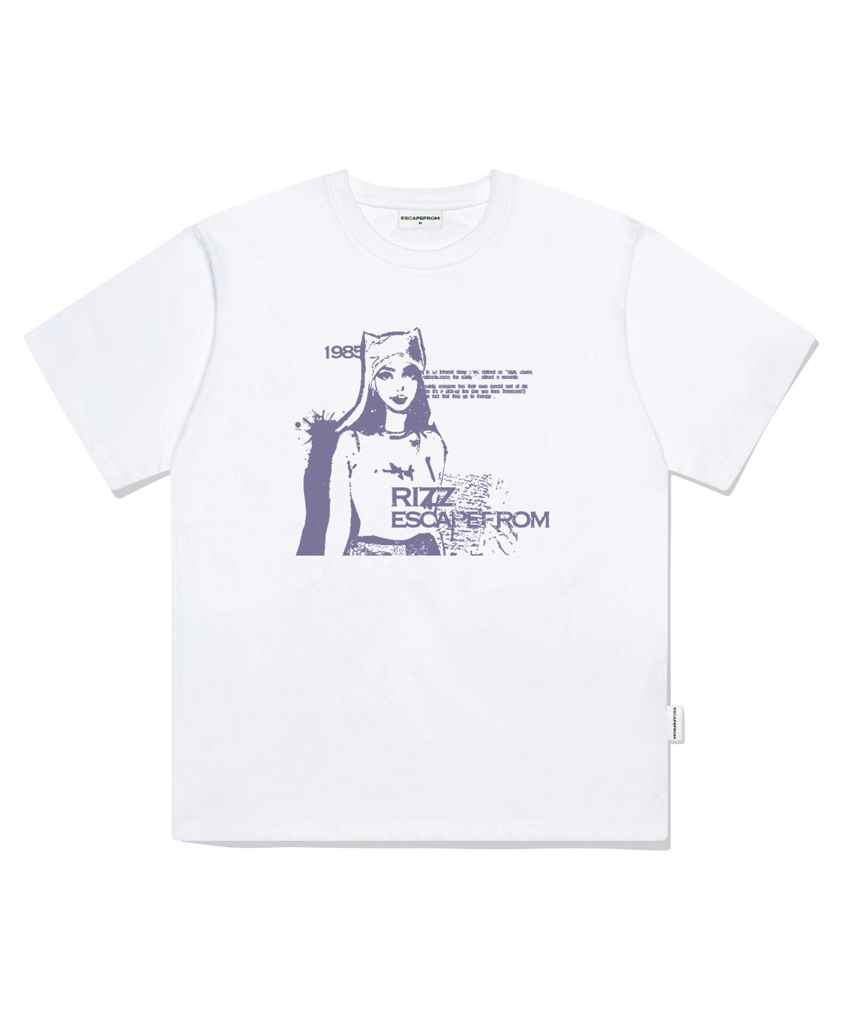 Escape From Purple 1985 Leeds Print Oversized Short Sleeve T-Shirt White L