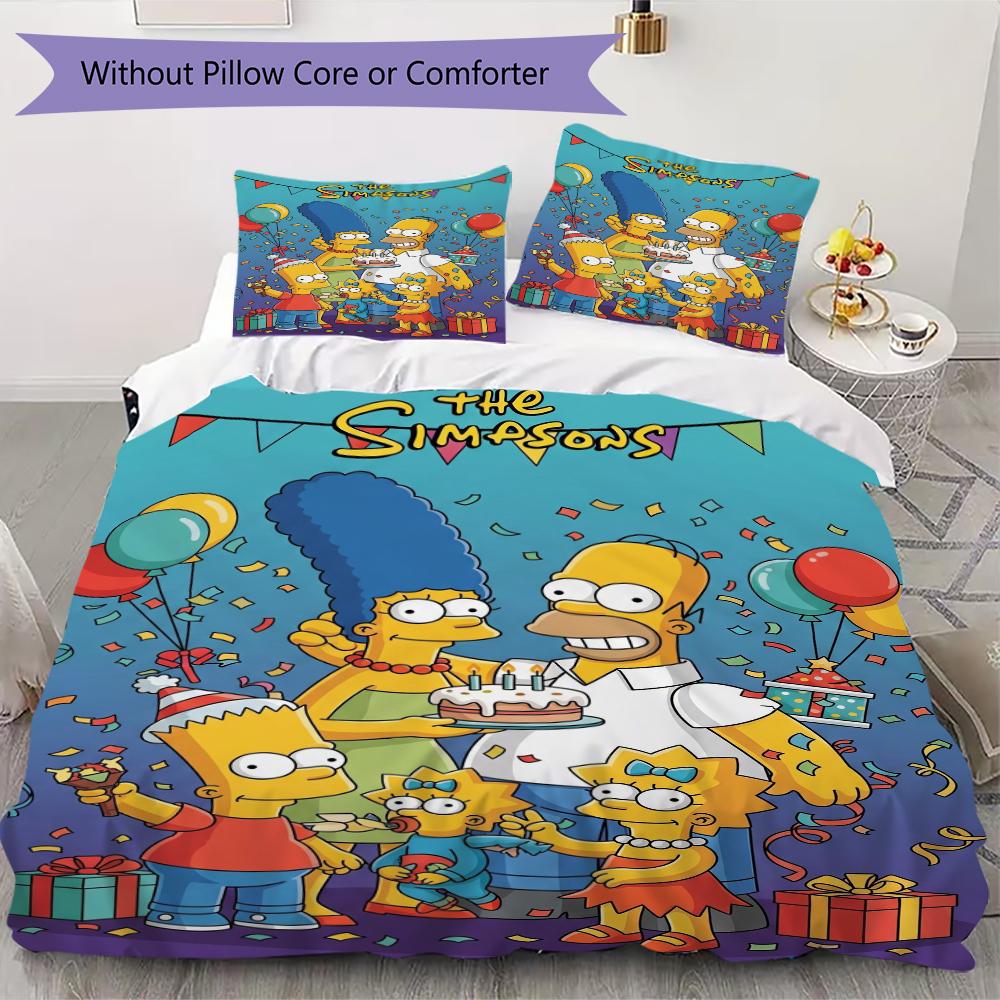 

Simpsons Family Pattern Bedding uilt Set uilt Cover Pillowcase Home Decoration Birthday Gift (1 * duvet cover + 2 * pillowcase without core)85 135x200cm