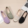Zapatos planos de punta redonda para mujer, cómodos zapatos planos de punto, zapatos casuales sin cordones, zapatos náuticos de oficina de talla grande