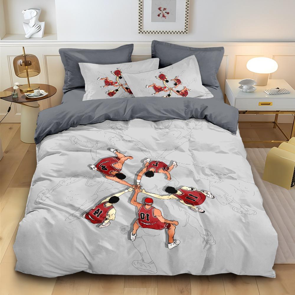 Cartoon Basketball Duvet Cover pillowcase Bedroom Decoration Children Gift adult Single Double bed Large SizeZip Duvet Cover