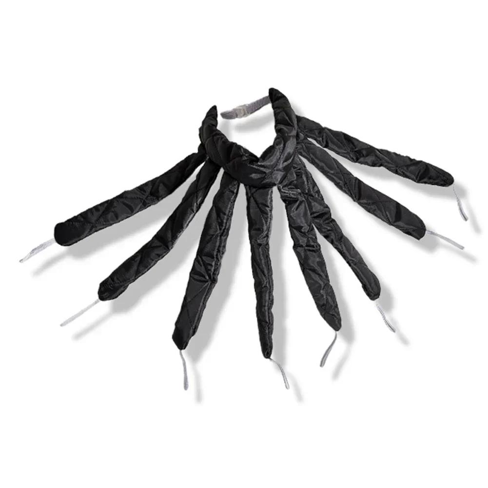 

2Pcs Set Octopus Curler Headband Nightcap Suitable for Long Hair Satin Non Thermal Curling Iron Adjustable Strap Styling Tools чорний