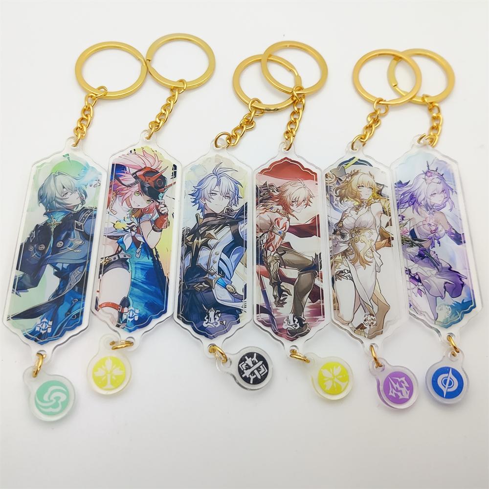 Game Honkai: Star Rail Acrylic Keychain Long Strip Pendant Figure Castorice Cipher Hyacine Mydei Anaxa Accessories Ornament