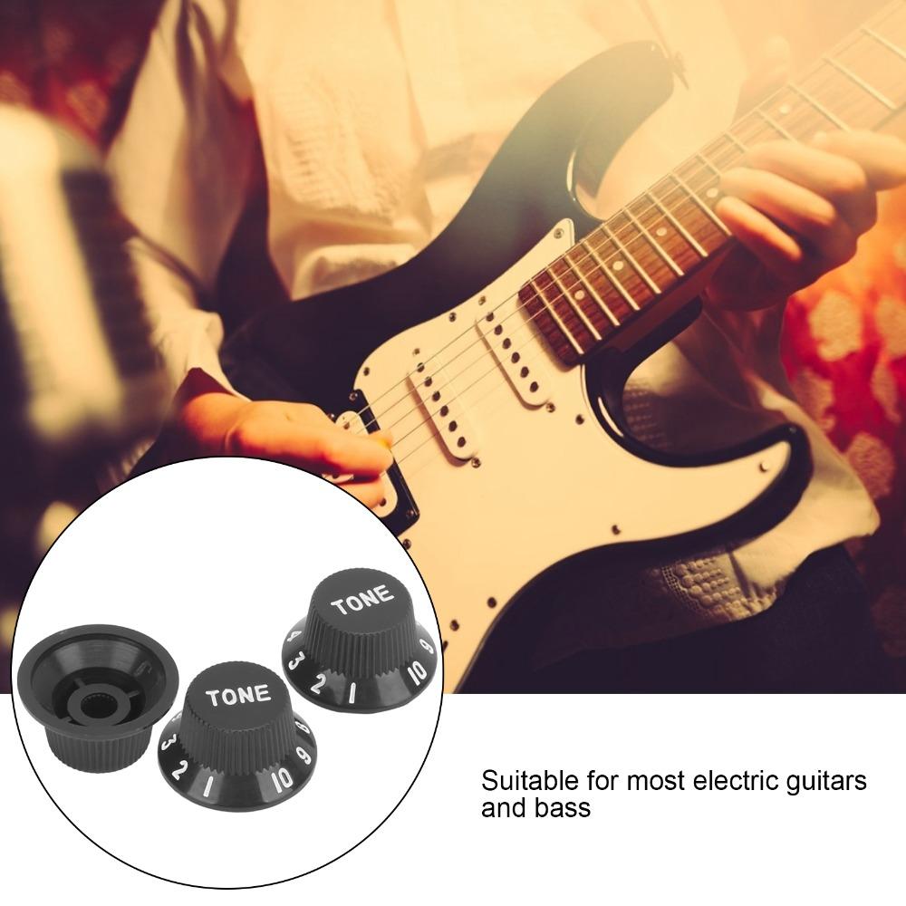3PCS 2T1V Volume Tone Knobs Black Color Speed Control Knobs Guitar Control Knobs Electric Guitar