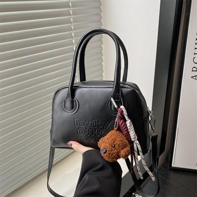 Borsa casual nuova primavera 2025 texture di alto valore retrò grande capacità borsa portatile a tracolla Boston da donna