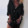Spring and Summer Fashion Cotton and Linen Pocket Beach Plus Size Women's Blouses & Shirts