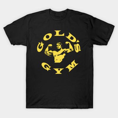 Men Black Print T-shirt Arnold Schwarzenegger Golds Gym - Gatimeta #983 No-Cut Transfer Paper Print Cotton Tshirt