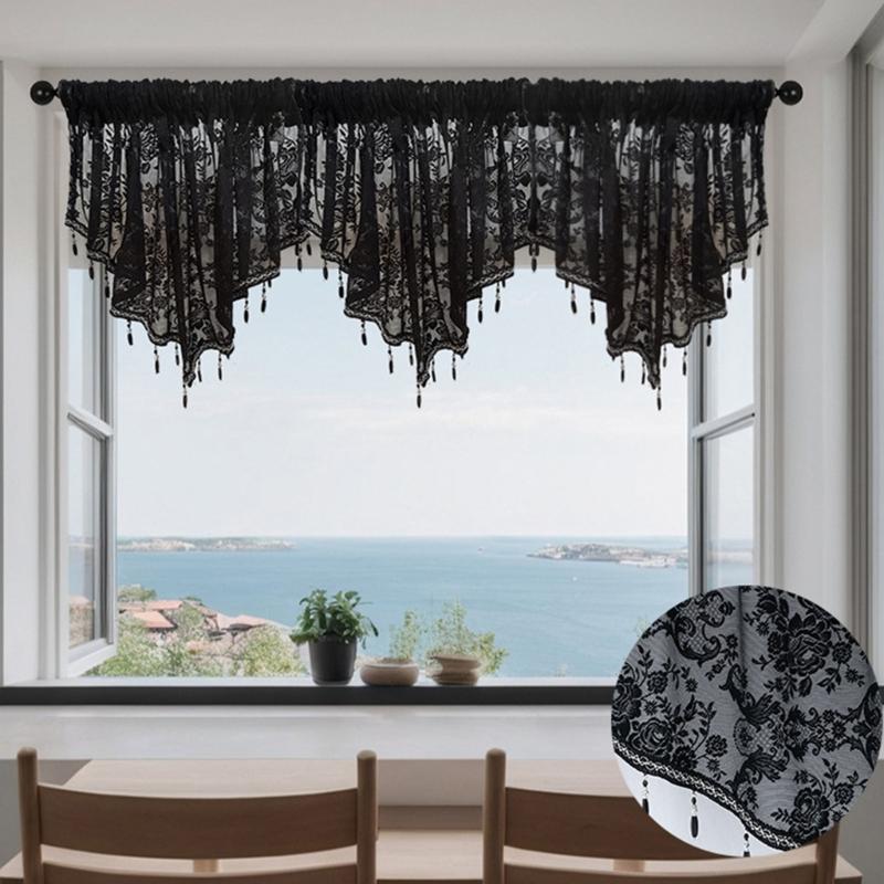Lace Sheer Curtains Quick Installation Set Sunlight Control Multipurpose Interior Designs Window Covering Set