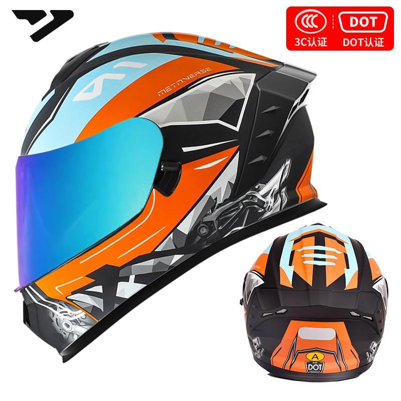 DOT 3C Certified Full Face Motorcycle Helmet Men Women All-Season Riding Safety Gear With Multiple Visor Options