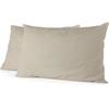 Set of 2 Pillowcases - - Microfiber 82 G - 50 X 70 Cm - Ivory Beige