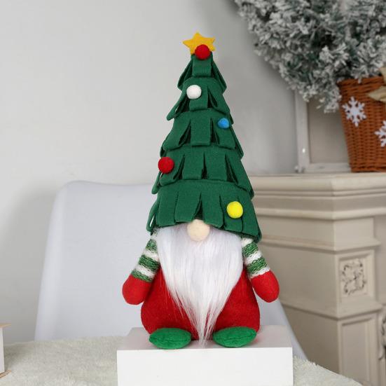 Christmas Dwarf Faceless Old Figurine Creative Fireplace Ornament Festive Family Gnome Decoration for Fireplace Table Center TV Stand