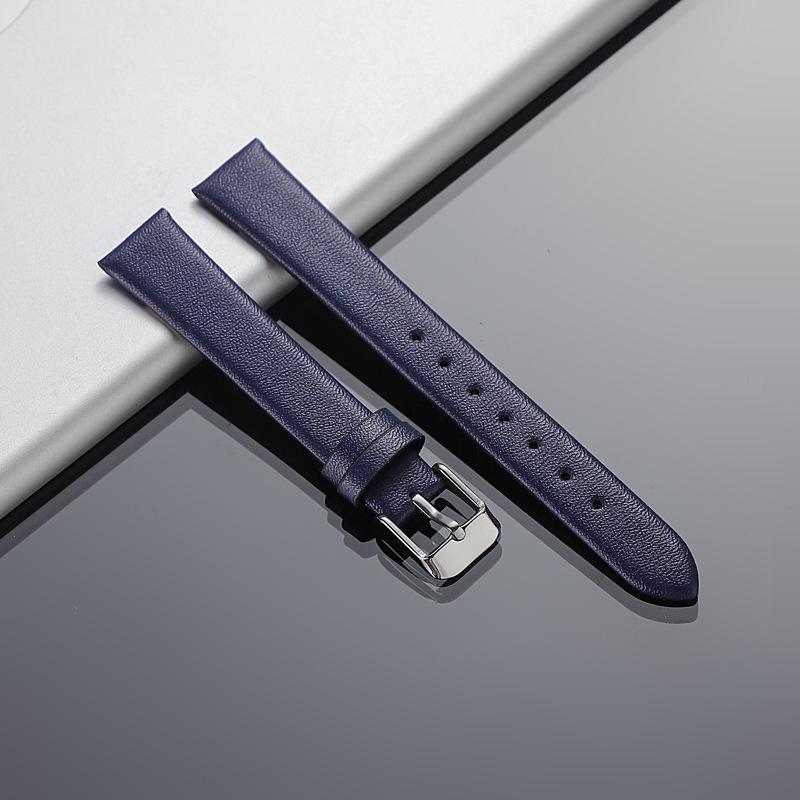 Ultra-Thin Soft Matte Unisex Cowhide Watch Strap with Medium-Luster Microfiber and Flat Grain