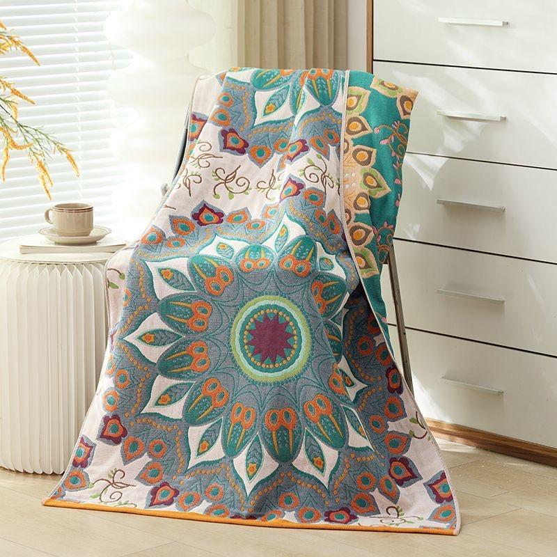 

Банное полотенце Впитывающее Быстросохнущее Хлопковая Пряжа Пляжное Полотенце, Жаккардовое Банное Полотенце Мягкое Большое Полотенце 80x160см, Различные Стильные Дизайны с Цветочным Узором, 1 шт.