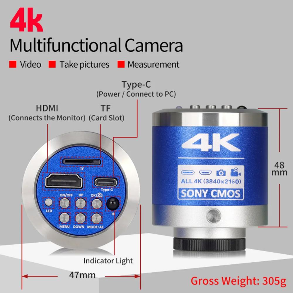 1080P 4K FULL HD Industriemikroskop zum Löten von Leiterplatten und zur Telefonreparatur. Mikroskop mit 215-fachem kontinuierlichen Zoom und C-Mount-Parfokalobjektiv