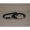 Elegant Copper Bead Bracelet With Micro Paved Zirconia Crown For Couples And Gift Giving