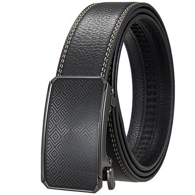 5Pcs Wear Automatic Buckle Men'S First-Layer Cowhide Belt, Business Belt Ly36-25827-5