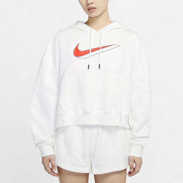 Nike Casual Sport Pullover Hoodie Women Tops White DJ1075-100