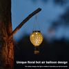 Solar Hot Air Balloon Lantern IP55 Waterproof Decorative Night Light Metal Glowing Hollow Lantern for Indoor Outdoor Garden Yard