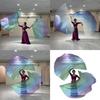 2Pcs Semicircle Praise Church Flags Praise Dance Worship Flags with Scalable Rod for Worship Dance Practice Performances