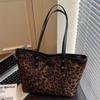 Popular Textured Bag Women's Autumn New Leopard Print Tote Bag Women's Large-capacity Commuter Shoulder Bag