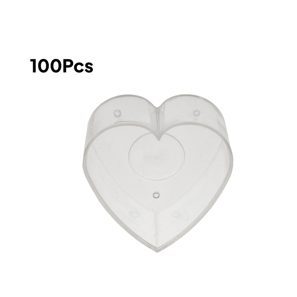 100 Pcs DIY Candle Making Mold Circular Butterfly Love Shape Clear Tealight Holder Plastic Wax Cups for Birthday Home Aromatic