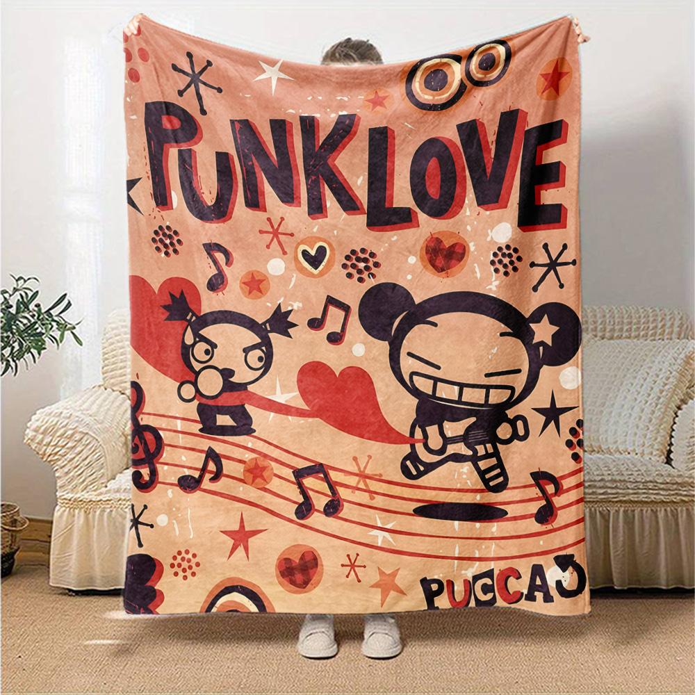Pucca Blanket Ultra-Soft Suitable for Office Couch Chair Four Seasons Multipurpose Modern Style Ideal Gift For Birthday Valentine'S Day