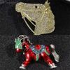 Fashion Rhinestones Alloy Horse Brooch Zodiac Pony Pins Women Men Clothing Accessories Suit Lapel Corsage Badges New Year Gifts