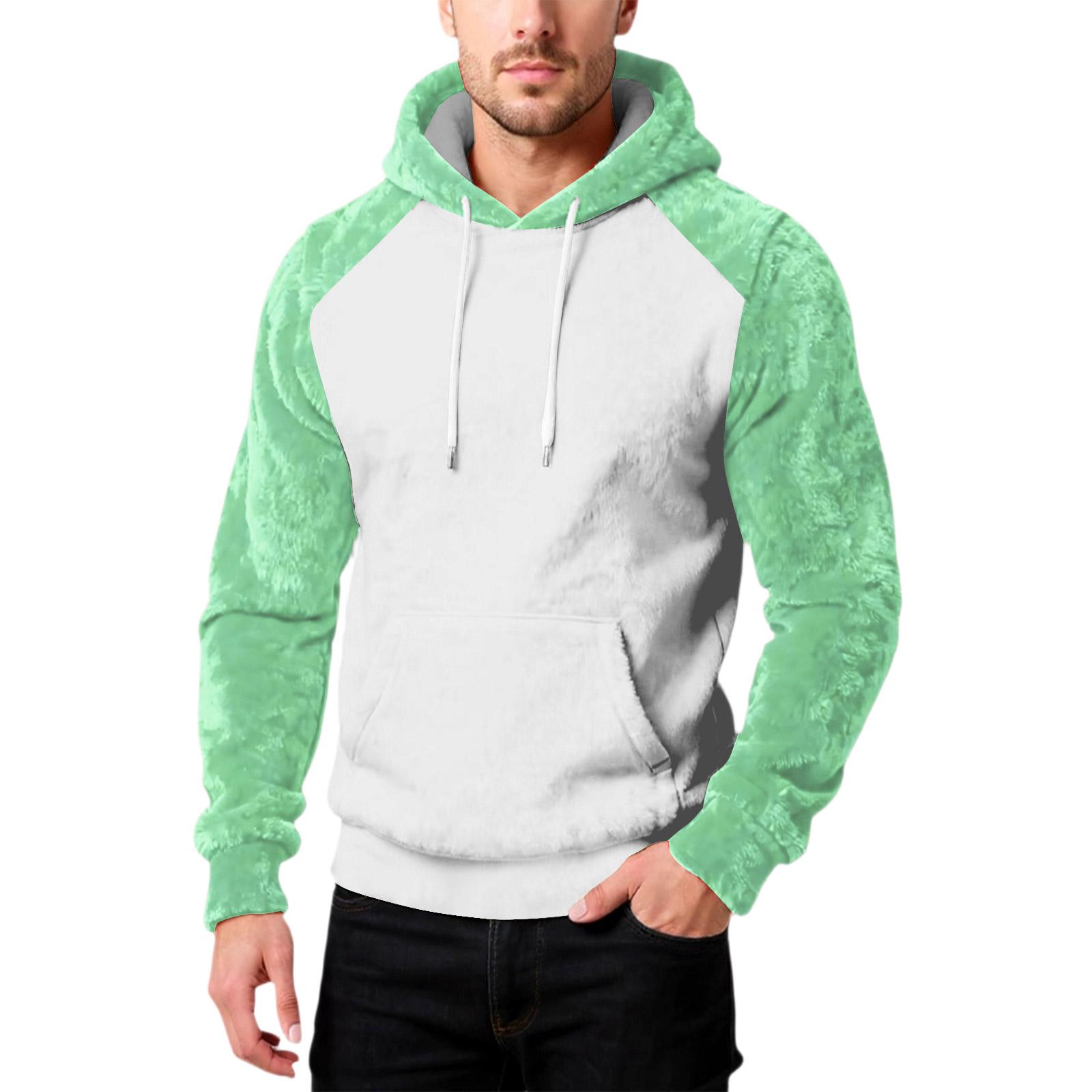 

Мужская Мода Досуг Капюшон Капюшон Плюшевый Длинный Рукав Толстовка XXL