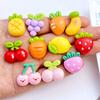 10Pcs New Cute Resin Cherry Strawberry Grape Radish Flat Back Parts Embellishments For Hair Bows Accessories