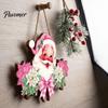 Snowman Christmas Plaques Wooden Hanging Sign, 2D Santa Welcome Door Plaque, Xmas Wall Winter Holiday Hangers Ornament, Decor for Front Porch,