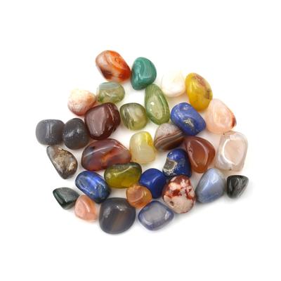 50G Mixed Colors Natural Agate Stones Gemstone Rock Tumble Stone 20Mm Decoration