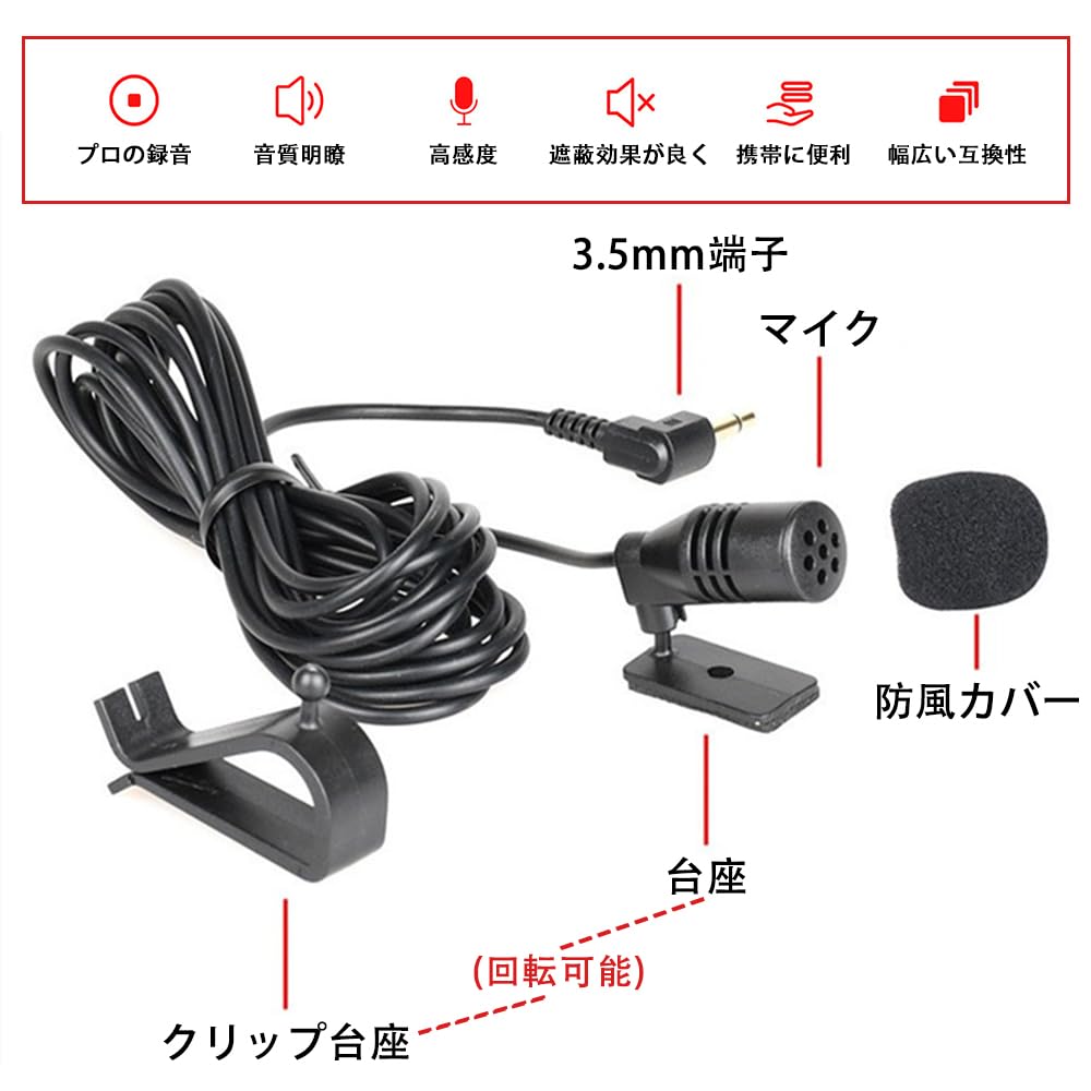 SensaBliss Car Navigation Microphone Voice Input Microphone Omnidirectional Hands-free High