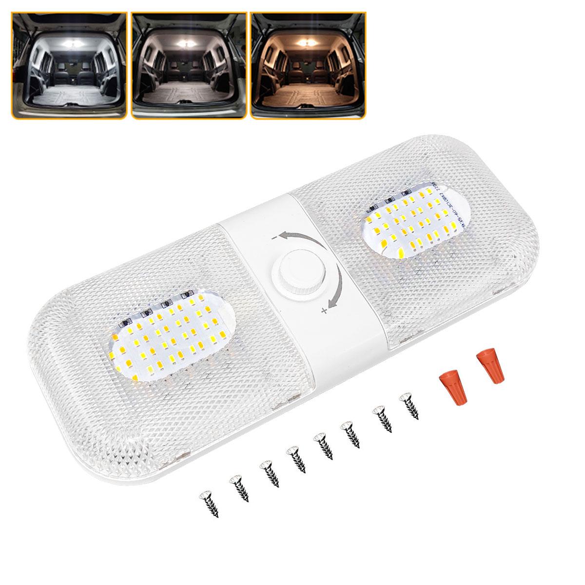 

Внутренний светодиодный потолочный светильник для кемпера, прицепа, одинарный купол, 12 В-24 В, 1700 лм, диммер