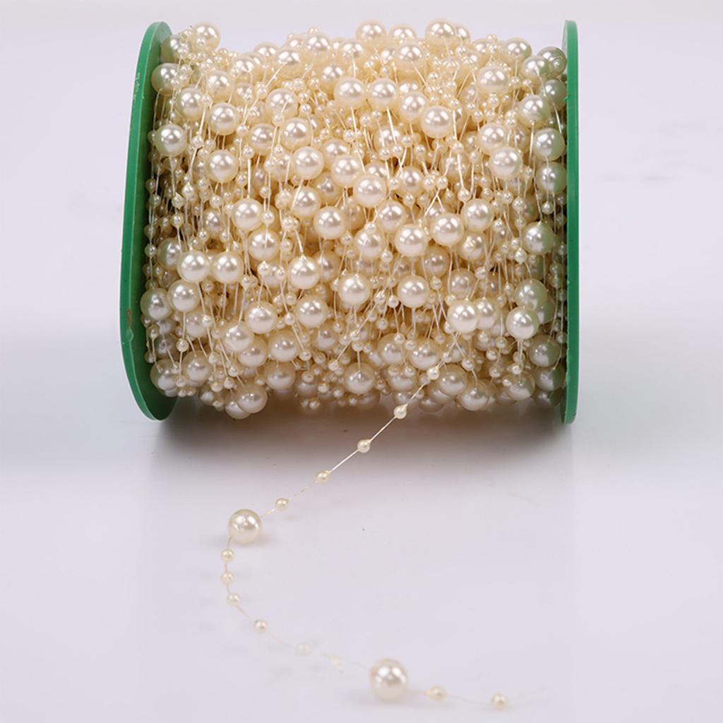 60CM Fishing Line Artificial Pearls Beads Chain Garland Flowers Wedding Christmas Party Decoration DIY Jewelry Accessory
