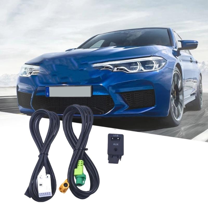 Car Audiophiles Streaming Cable, Wireless Connectivity With USB And 3.5mm Aux Input Adapter For F18 E12 F02 F03 E91 E93