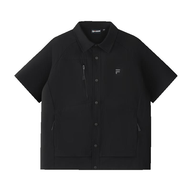 FILA FUSION Men s Casual Loose Short Sleeve Woven Shirt M