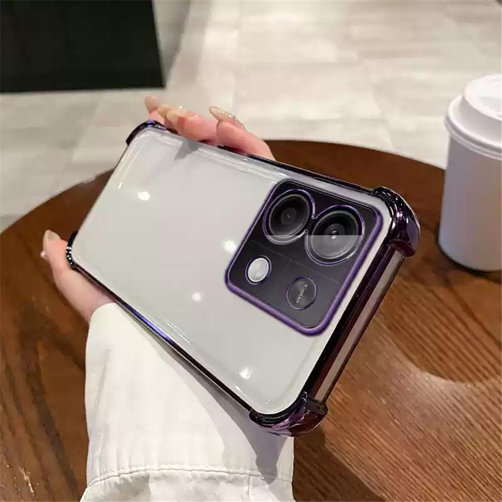 Luxury Shockproof Phone Case For Xiaomi POCO X6 X5 M6 F6 Pro X3 NFC F3 F4 C65 13T 12T 14 Ultra Silicone Bumper Transparent Cover