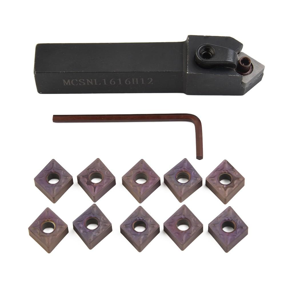 Držák soustružnického nástroje MCSNL1616H12 + 10ks Karbidových břitů CNMG120408-MA VP15TF