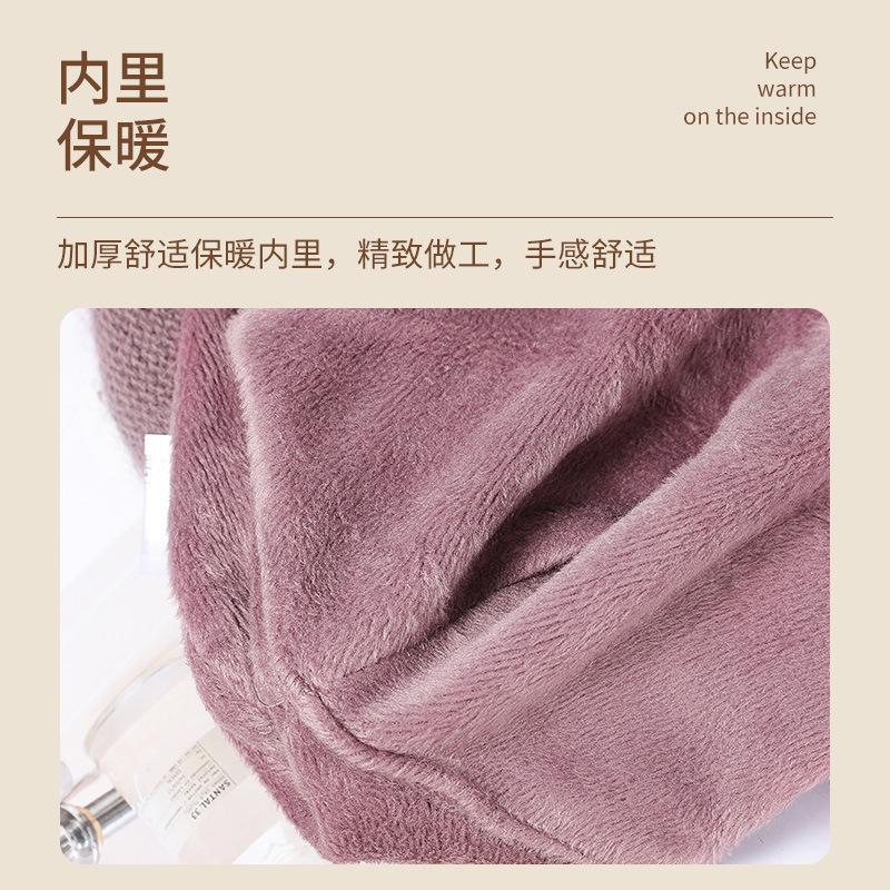 Middle-aged knitted hat women's autumn and winter old lady hat elderly outdoor piled thickened warm wool hat