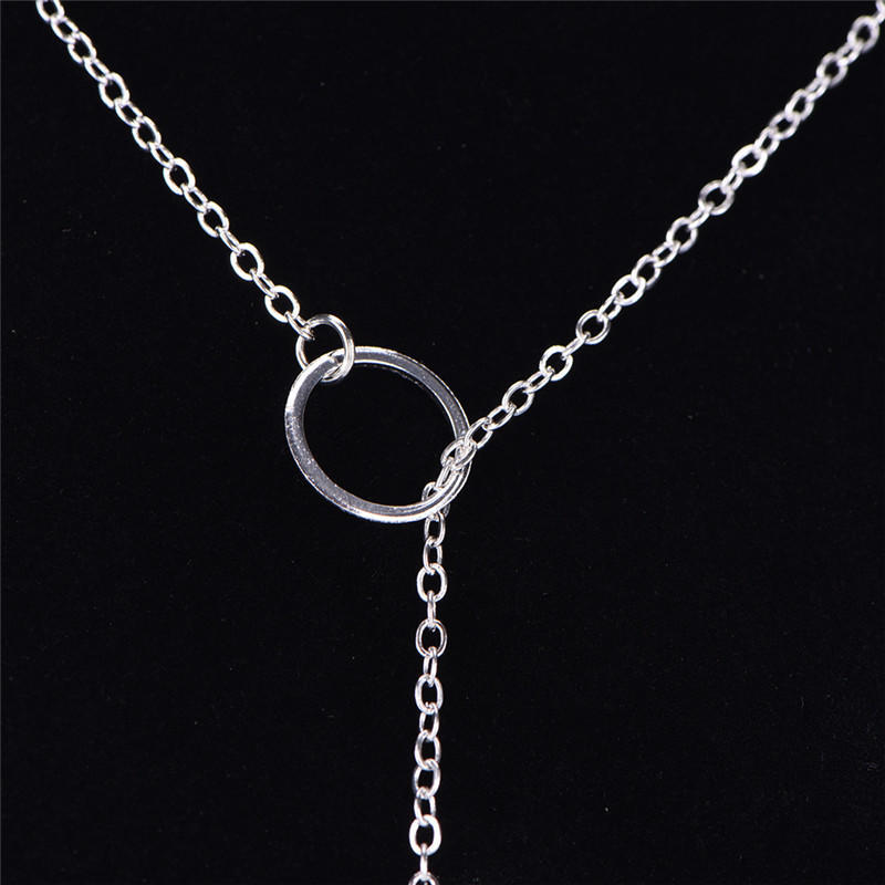 Damen Persönlichkeit Einfach Atemberaubend Goldener Stab Kreis Lariat Halskette Schmuck
