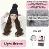 Women's Winter Wig Hat Knitted Hat Long Wave Straight Hair Synthetic Hat Wig