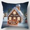 Home Decor Christmas Gingerbread House Pattern Pillow Covers Pattern Cushion Cover Suitable For Sofa Bedroom Car Pillow Cover