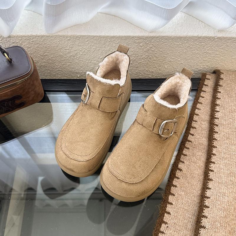 

Бавовняні туфлі Birkenstock жіночі зимові оксамитові верхній одяг 2025 нові однопедальні на товстій підошві, що збільшують зріст, великоголові хлібні туфлі, снігові чоботи 36 хакі